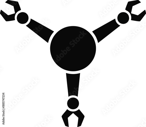 WeRobotic Arm Automation Icon – Industrial Robot Manipulator Silhouetteb