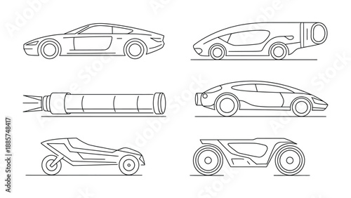 Concept Car Designs: Showcasing a sleek array of concept car designs, each reflecting innovative and futuristic automotive visions, ready to transport the viewer to the realm of the possible.