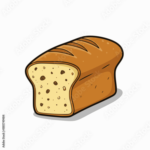 Delicious loaf of bread with a slice cut off