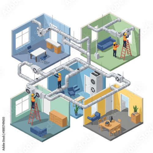 HVAC System Installation in Residential Buildings.