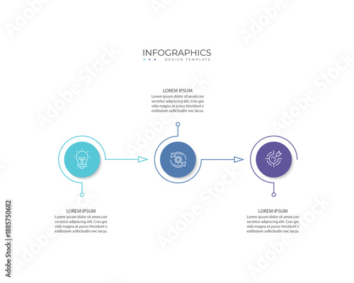 Business infographic template. 3 Step timeline journey. Process diagram, 3 options, Infograph elements vector illustration.
