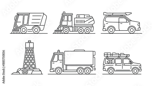 Urban Mobility: A vector illustration showcasing an array of urban vehicles, designed with precision and showcasing each vehicle's unique characteristics.