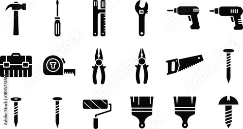 Hand and power tools. vector illustration. 