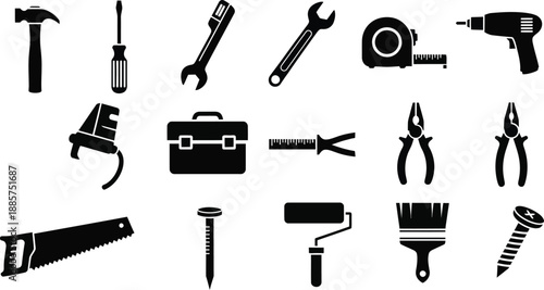 Hand and power tools. vector illustration. 