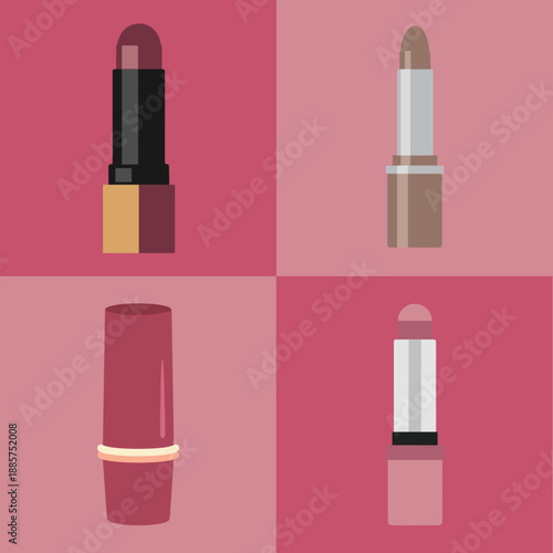 set illustration vector graphic of various kinds of lipstick