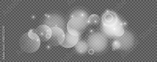 Bokeh circles on transparent background