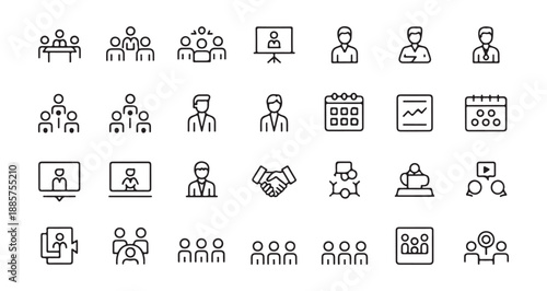 Business People Icons Set for Teamwork and Communication