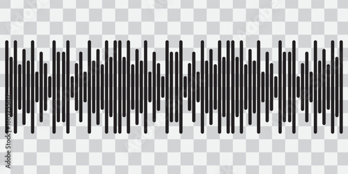 Set of radio Wave icon. Monochrome simple sound wave on transparent background. Vector sound wave icon. Music player sound bar. Record interface. Equalizer icon with soundwave line. used for mobile.