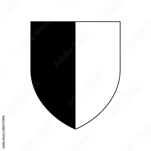 Free Download Black and white heraldic shield divided vertically heraldry coat of arms emblem symbol - GFXLoad