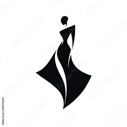 Abstract Elegant Fashion Woman Silhouette
Description: Abstract black and white elegant fashion woman silhouette with flowing dress, minimalist style ideal for luxury, fashion, beauty and branding pro