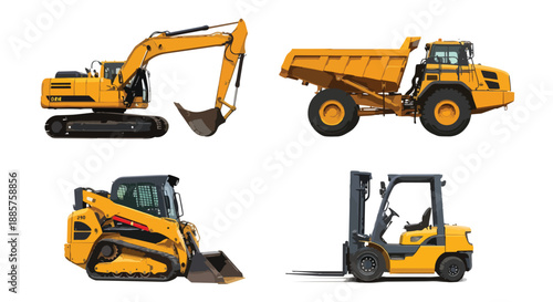 Heavy Construction Equipment Collage