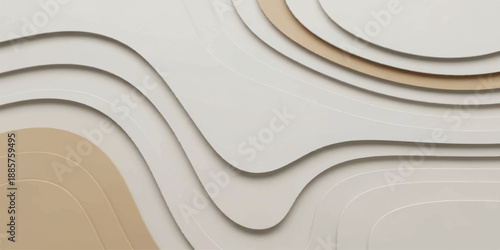 Abstract wood texture background features a 3d spiral tunnel design with circular metal waves and architectural lines in a vector illustration