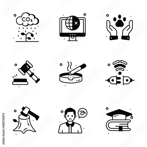 Take a look at this amazing glyph icons set of social issues in modern style