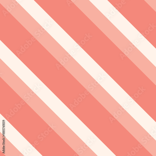 Valentine Seamless Diagonal Stripes Pattern in Coral and Peach, Modern Romantic Vector Background