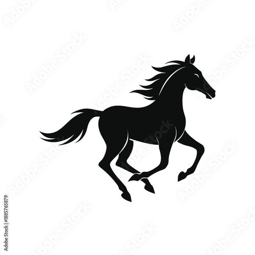 Dynamic Horse Silhouette Vector Illustration