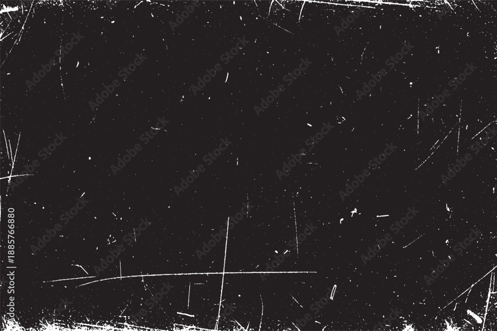 Fototapeta premium Abstract Black Grunge Texture with White Scratches and Dust Overlay