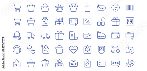 E-commerce Line Icons Set for Web and Mobile