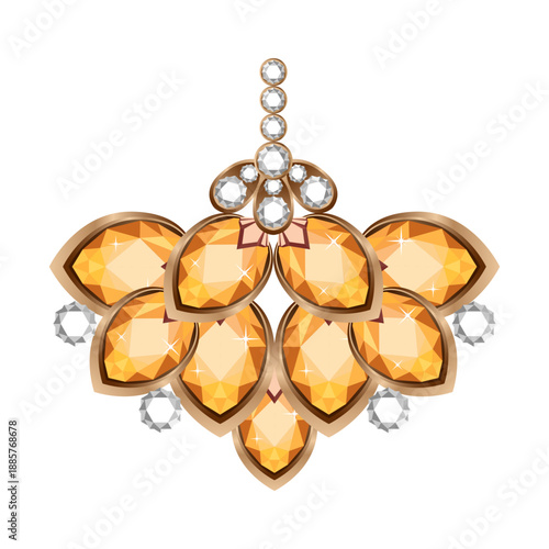 Colorful gemstones in isolated. Vector cartoon illustration