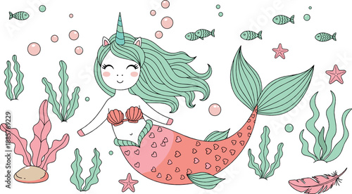 Cute Christmas reindeer illustration set with festive ornaments, winter scarf, cozy holiday decor, and adorable deer faces in pastel flat vector style