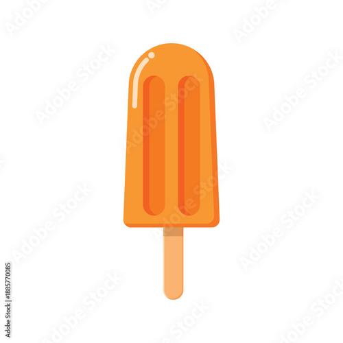 Refreshing orange popsicle flat vector design isolated on white background