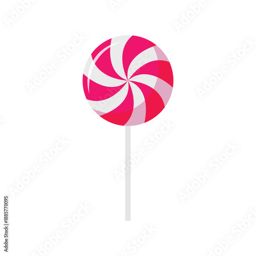 Round lollipop sweet flat vector illustration on white background