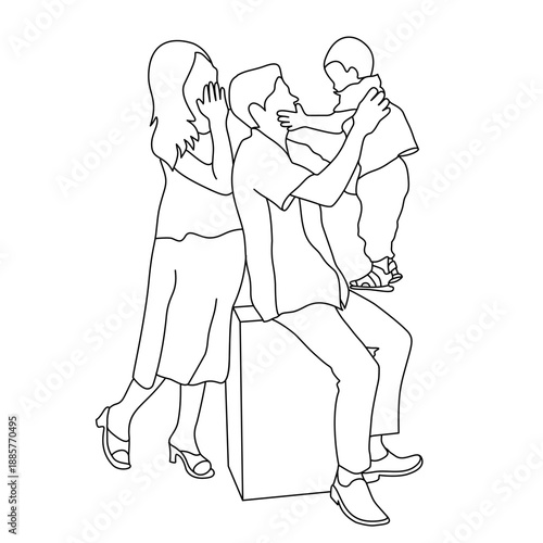 line illustration about family