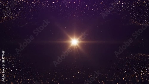 Abstract glowing particles and light streaks in motion creating a captivating tunnel effect in a cosmic space background