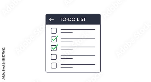 Completed Task Management Digital Screen Showing Checked Items on a To Do List Application Interface