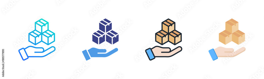 Εκτύπωση καμβά Product Management icon set multiple style collection