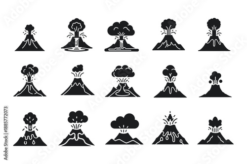 Volcano eruption icon silhouette vector illustration design
