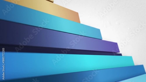 Vibrant Layers of Colorful Flat Rectangles with Gradients on a Stylish Background for Modern Design Projects