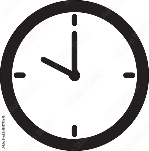 Clock icon vector symbol for time management schedule and deadline concepts