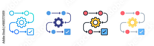 Methodology icon set multiple style collection