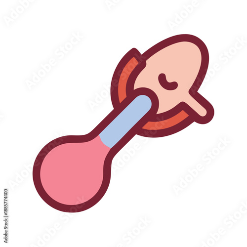 Iconic illustration of an enema bulb syringe with a blue nozzle