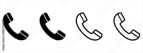 Set of classic phone receiver icons representing communication and contact symbols vector.