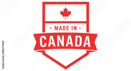 A red and white Made in Canada logo on a clean Transparent Background