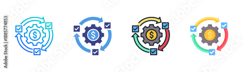 Agile icon set multiple style collection