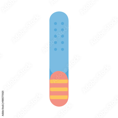 Stylized Nail File Illustration with Light Blue and Peach Color Scheme
