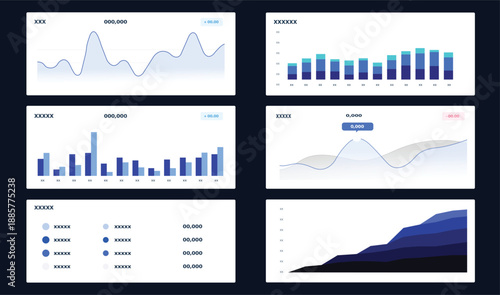 Business Analytics Dashboard UI – Financial Data Charts and Performance Metrics Interface