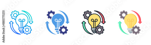 Innovation icon set multiple style collection