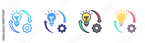 Implementation icon set multiple style collection