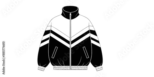 Retro Sportif Track Jacket 80s Style Silhouette