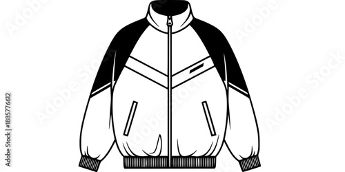Retro Sportif Track Jacket 80s Style Silhouette