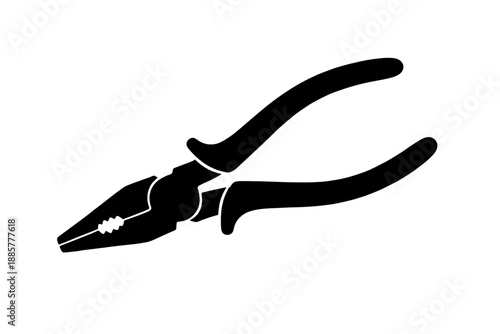 A professional hand tool pliers silhouette vector graphic for hardware and construction design. This industrial equipment icon is isolated on transparent background.
