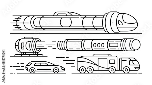Transportation Modes Illustration: A streamlined illustration features diverse transportation modes, capturing the essence of mobility and the journey.