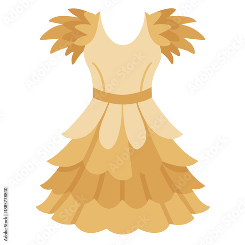 Golden feathered dress