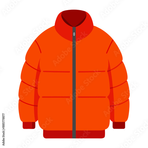 Bright orange puffer jacket