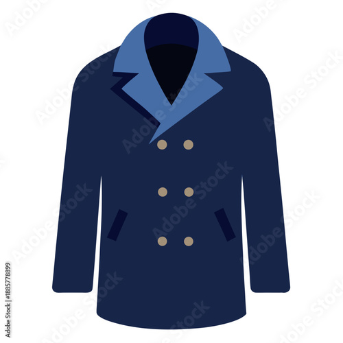 Classic navy blue peacoat