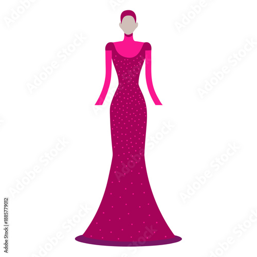 Elegant pink evening gown
