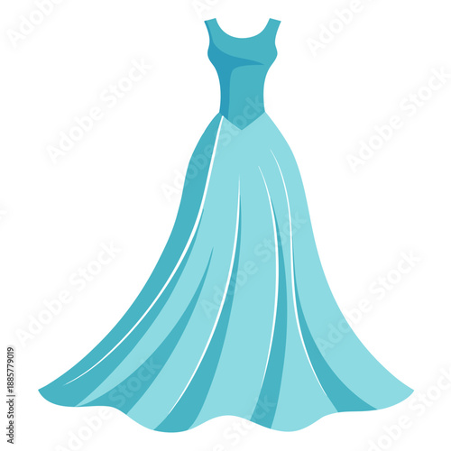 Elegant blue evening gown